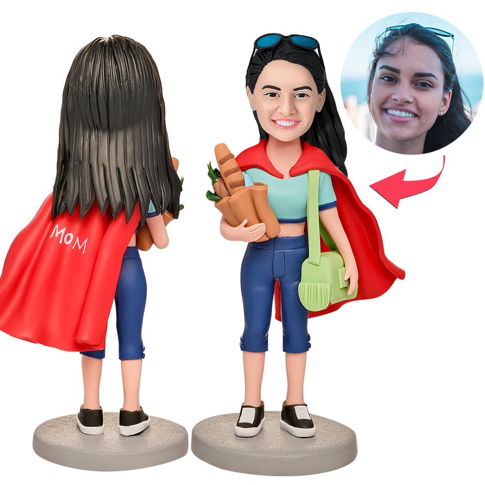Mother's Day Gift Busy Mom Custom Bobblehead with Engraved Text