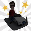Custom Male Bobbleheads With His Sedan Personalized Car Bobbleheads Of Yourself