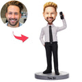 Man On The Phone Custom Bobblehead With Engraved Text