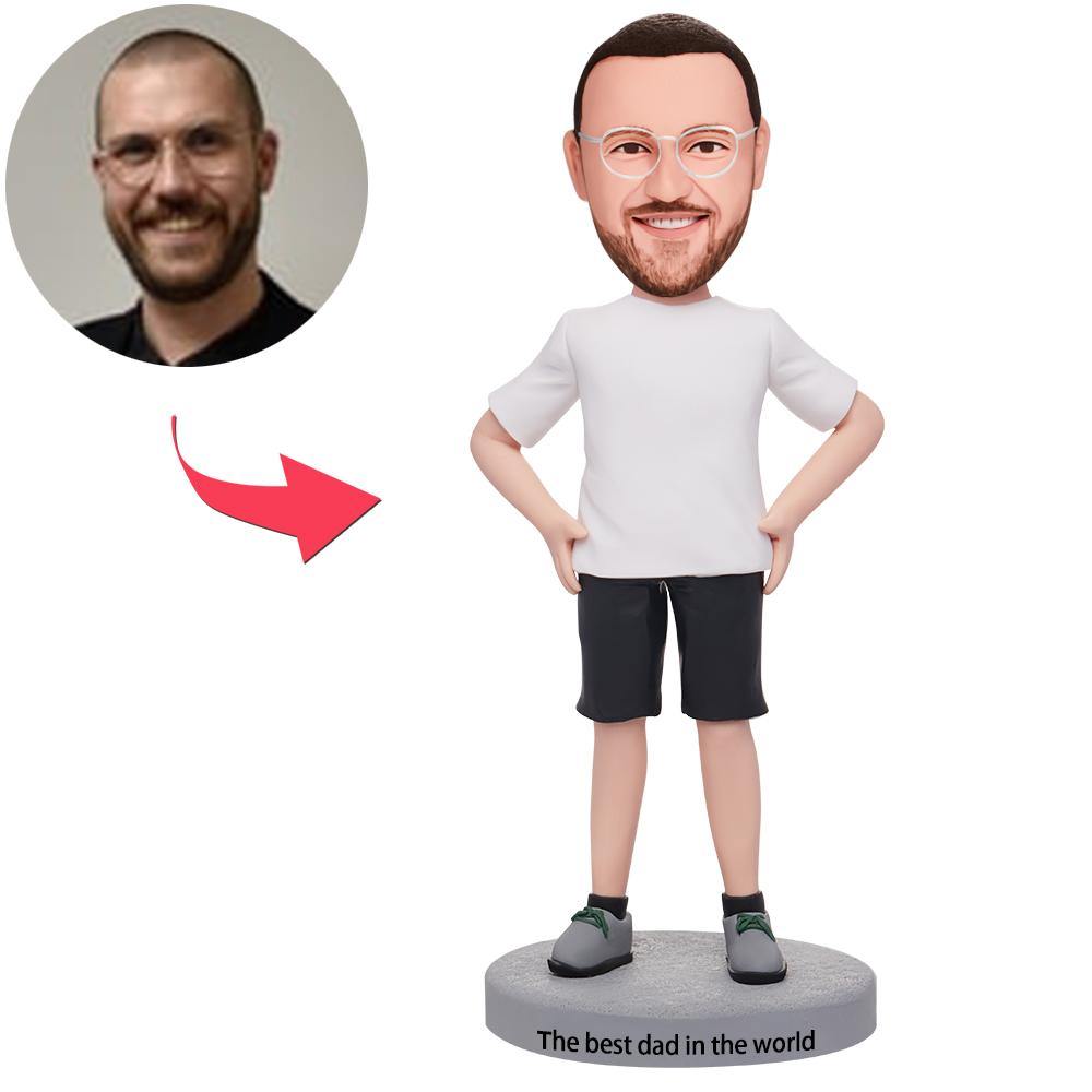 Men In Casual Men's Clothing Custom Bobblehead With Engraved Text