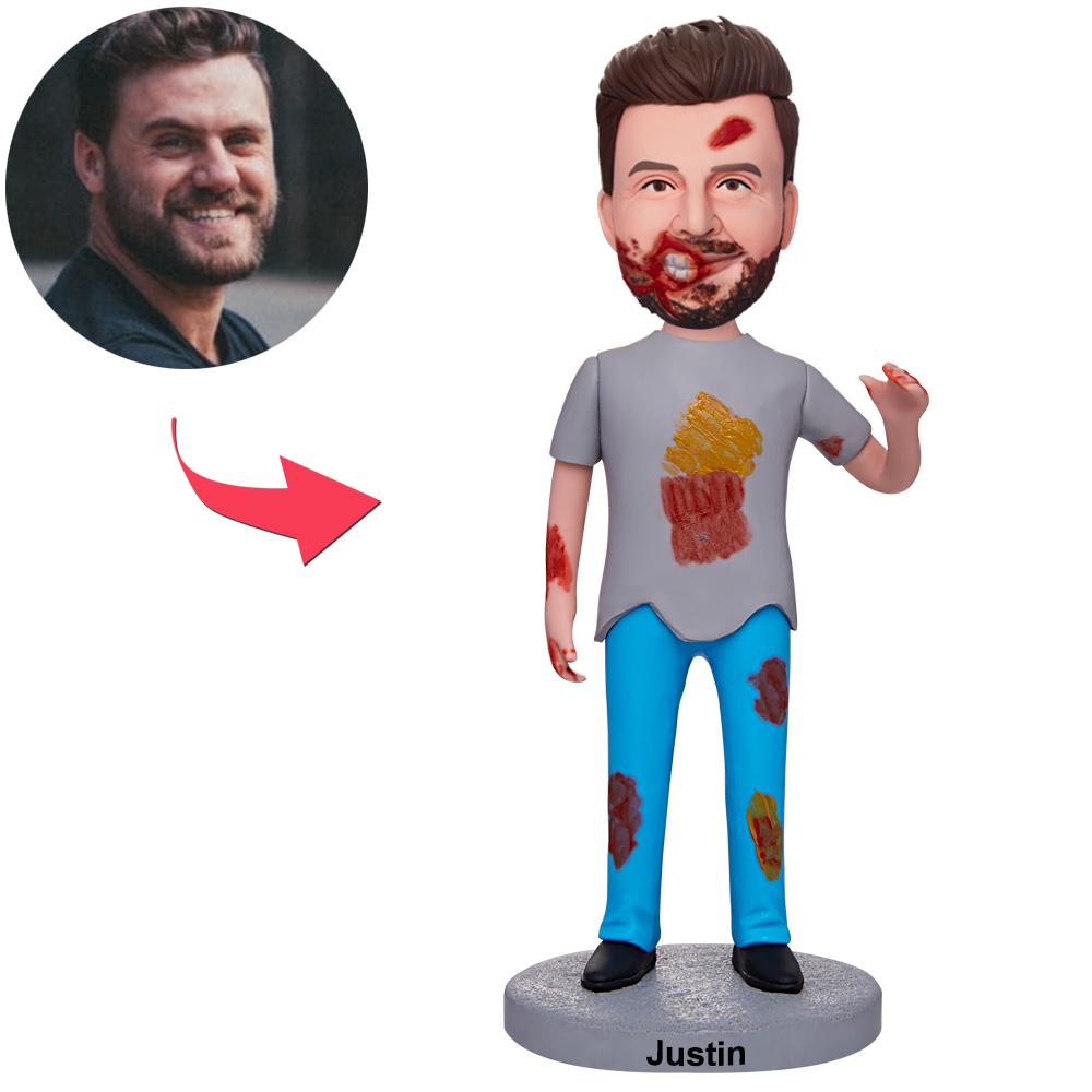 Halloween Gifts - Zombie Men Custom Bobblehead With Engraved Text