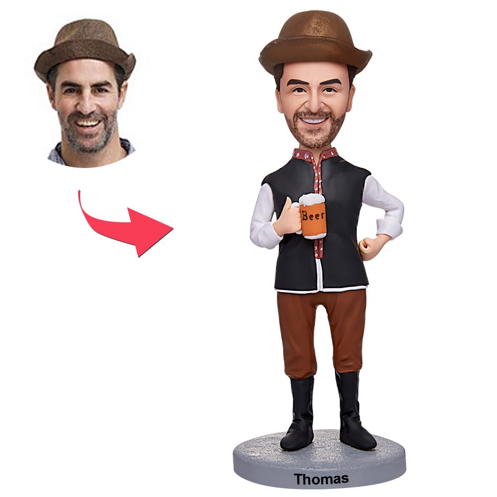 Oktoberfest - Drinker Men Custom Bobblehead With Engraved Text