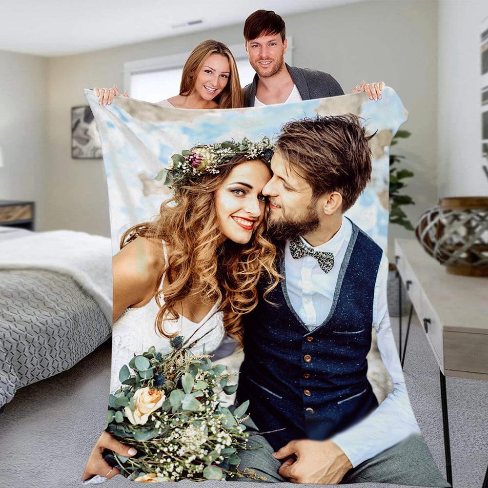 Custom Perfect Love Fleece Photo Blanket for Men