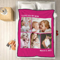 Custom Engraved Photo Blanket I Love MY Mom Gifts