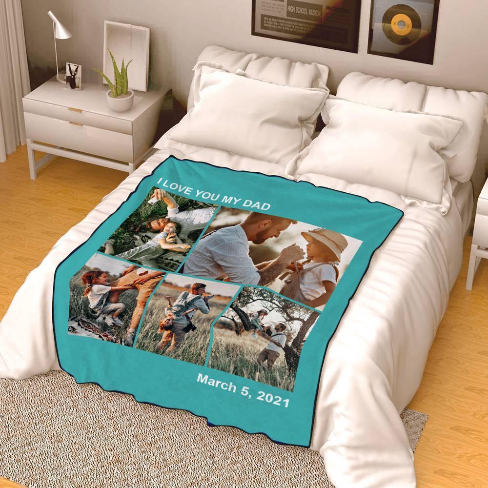 Custom Engraved Photo Blanket Gifts for Dad