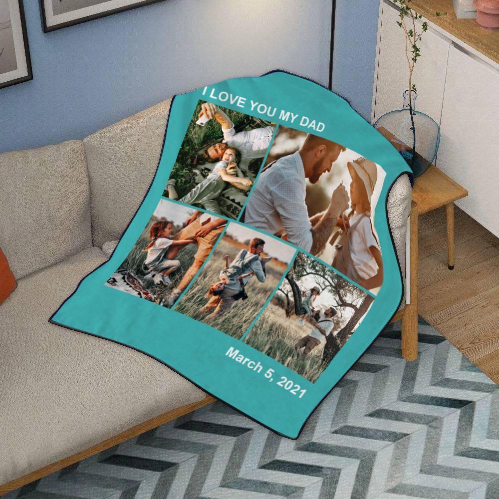 Custom Engraved Photo Blanket Gifts for Dad