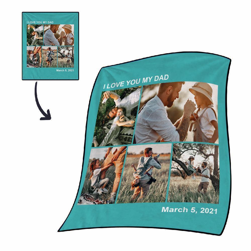 Custom Engraved Photo Blanket Gifts for Dad