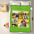 Custom Fleece 6 Photos Blanket with Engraving