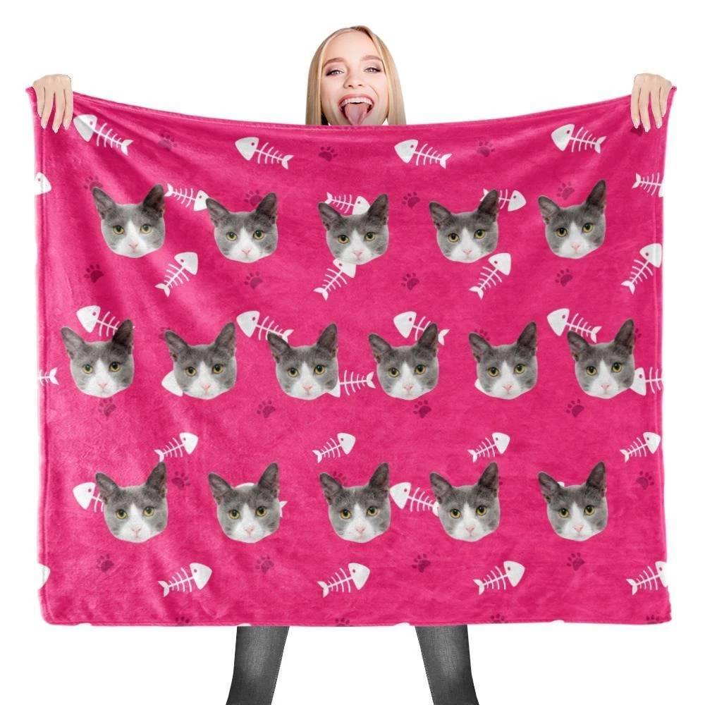 Custom Cat Blankets Personalized Pet Blankets Face Photo Blanket