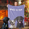 Custom Dog Blankets Personalized Pet Photo Blankets Painted Art Portrait Fleece Blanket Colorful