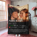 Custom Couples Loveflix Movie Poster Blanket Personalized Photo Blanket Gift for Lover