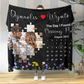 Custom Photo Blanket The Day I Found My Missing Piece Calendar Best Anniversary Gifts for Her