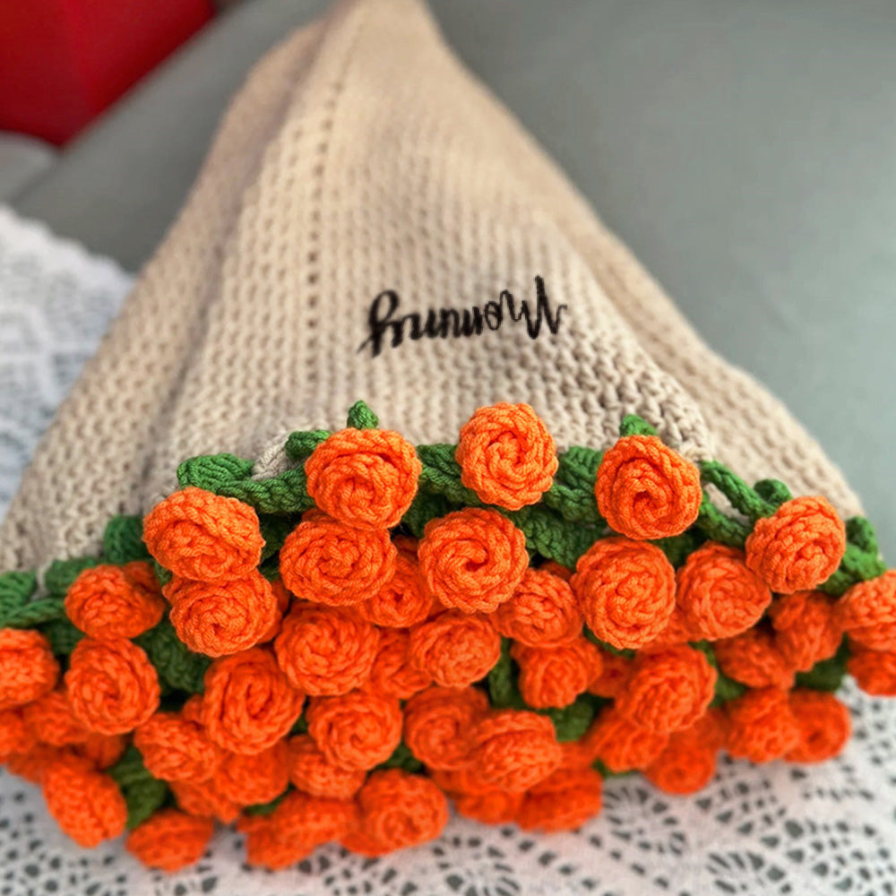 Hand-woven Rose Blanket DIY Kit & Ready-Made Gift for Mother's Day Valentine's Day