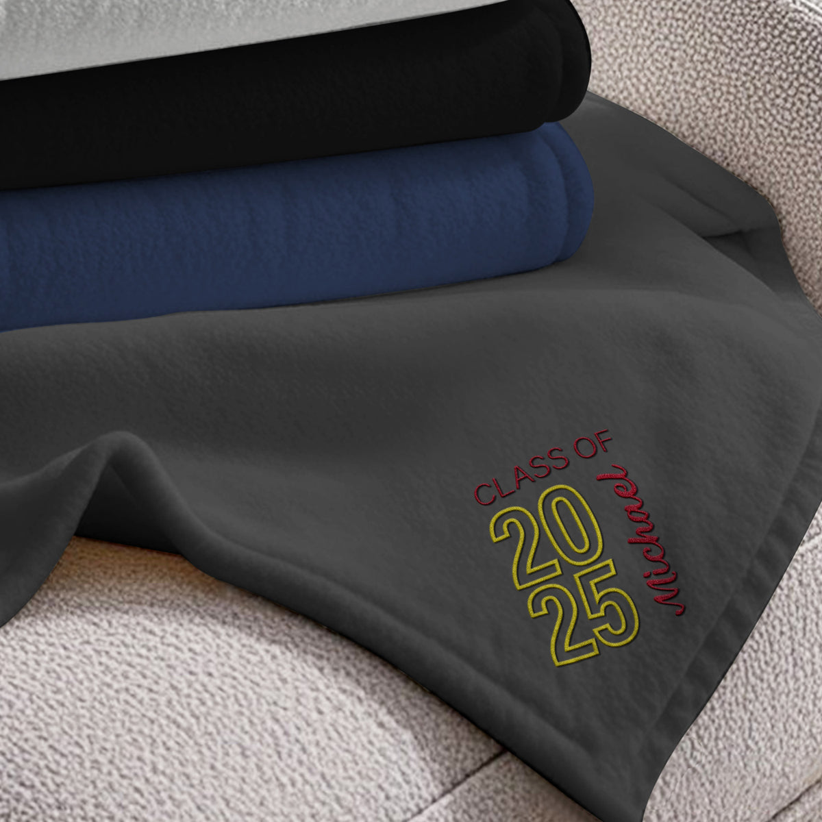 Graduating Class Of Embroidered Fleece Blanket Best Graduation Gifts for Kids