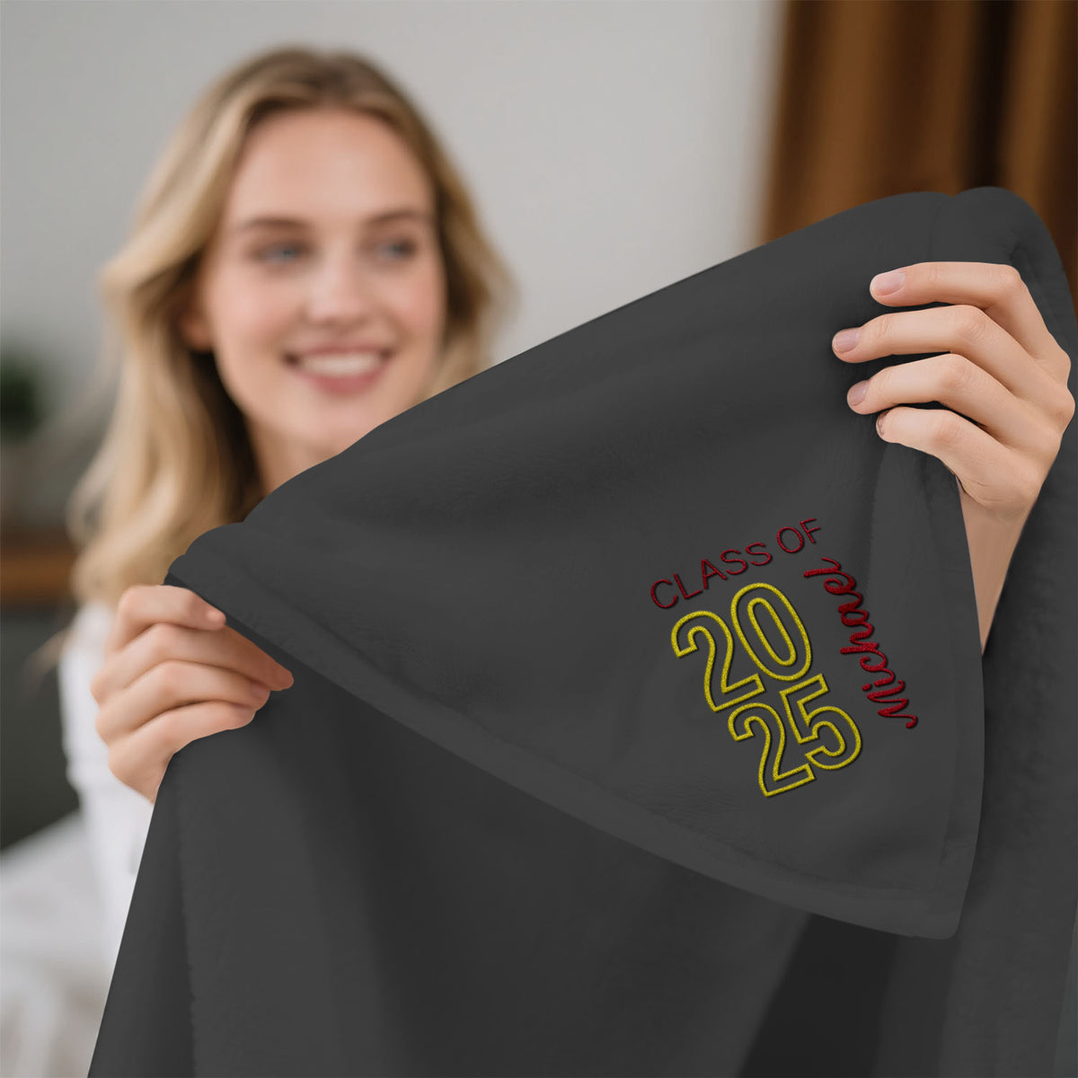 Graduating Class Of Embroidered Fleece Blanket Best Graduation Gifts for Kids