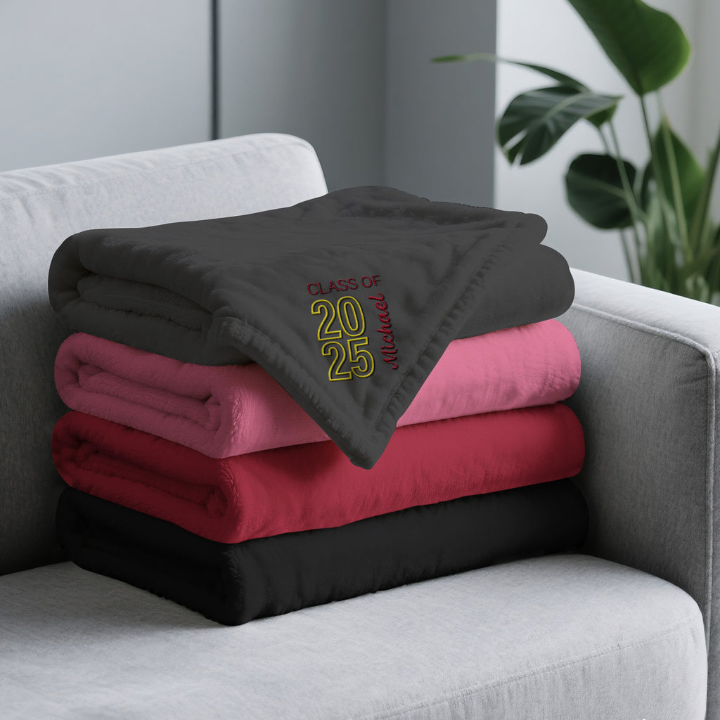 Graduating Class Of Embroidered Fleece Blanket Best Graduation Gifts for Kids