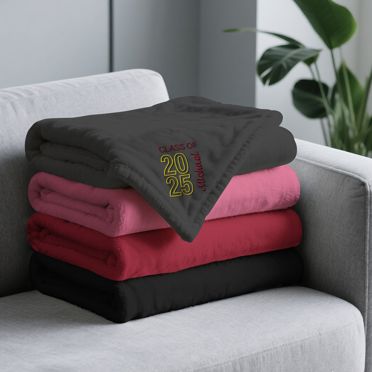 Graduating Class Of Embroidered Fleece Blanket Best Graduation Gifts for Kids