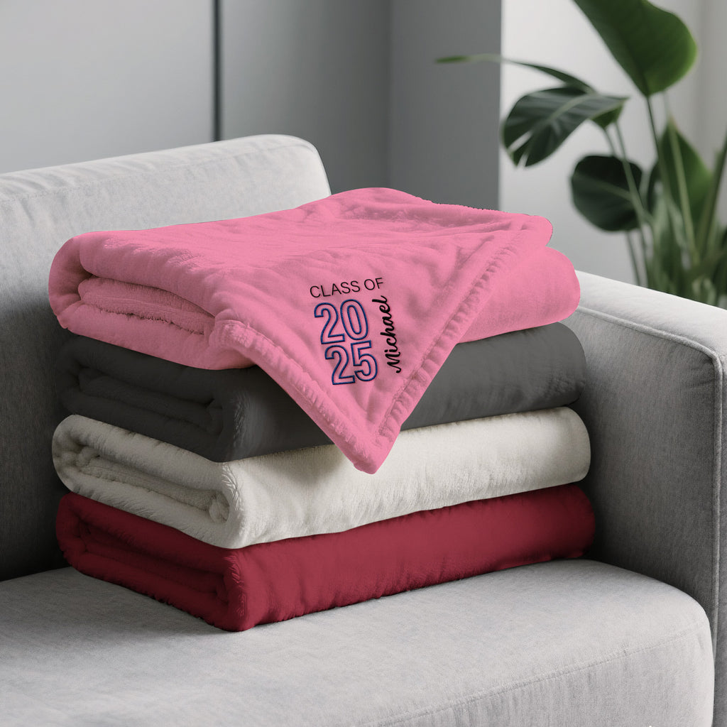 Graduating Class Of Embroidered Fleece Blanket Best Graduation Gifts for Kids