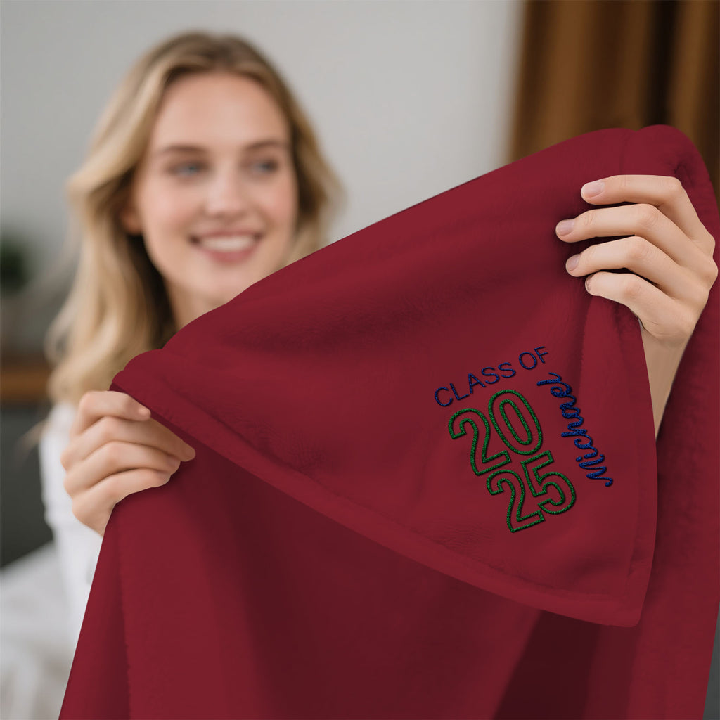 Graduating Class Of Embroidered Fleece Blanket Best Graduation Gifts for Kids
