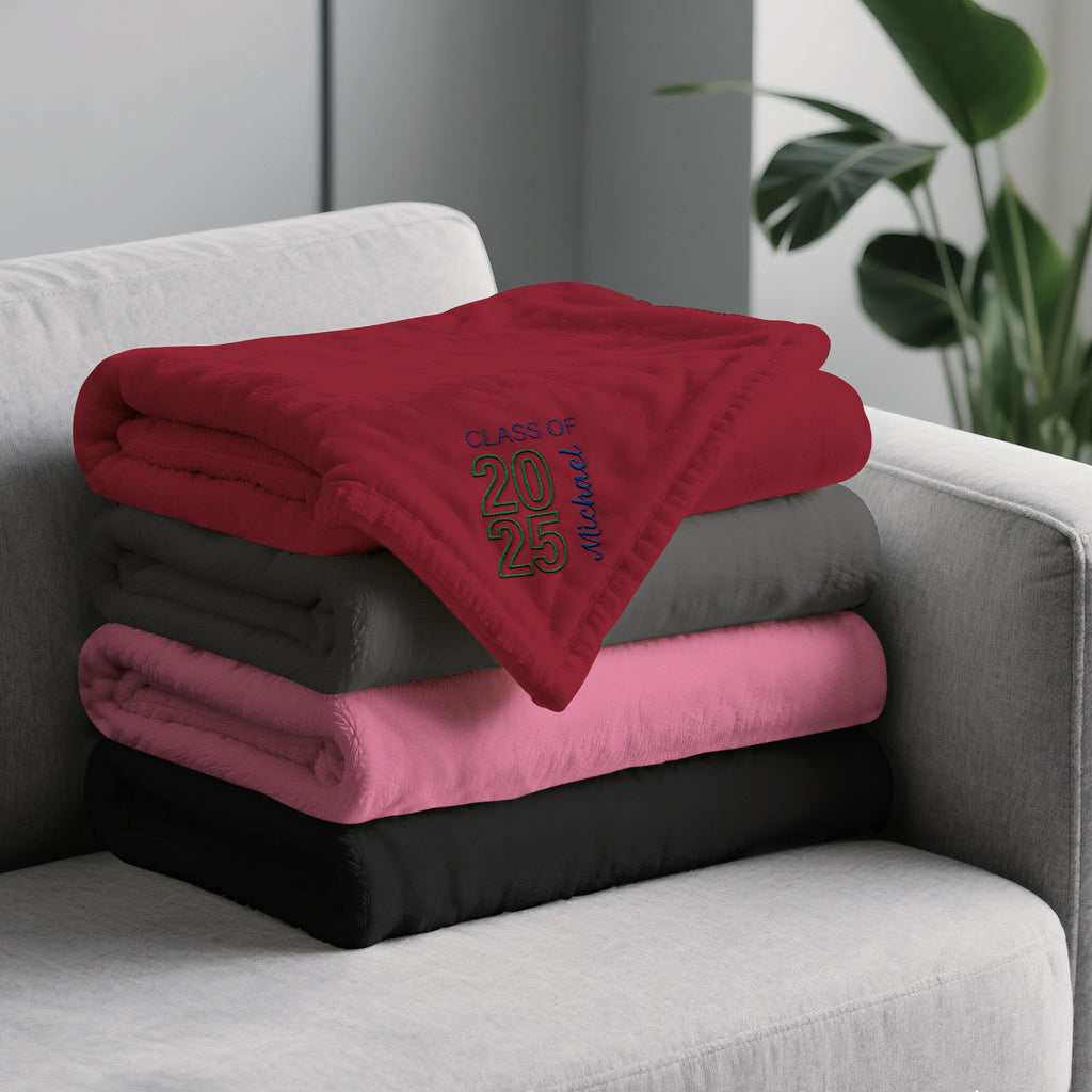 Graduating Class Of Embroidered Fleece Blanket Best Graduation Gifts for Kids
