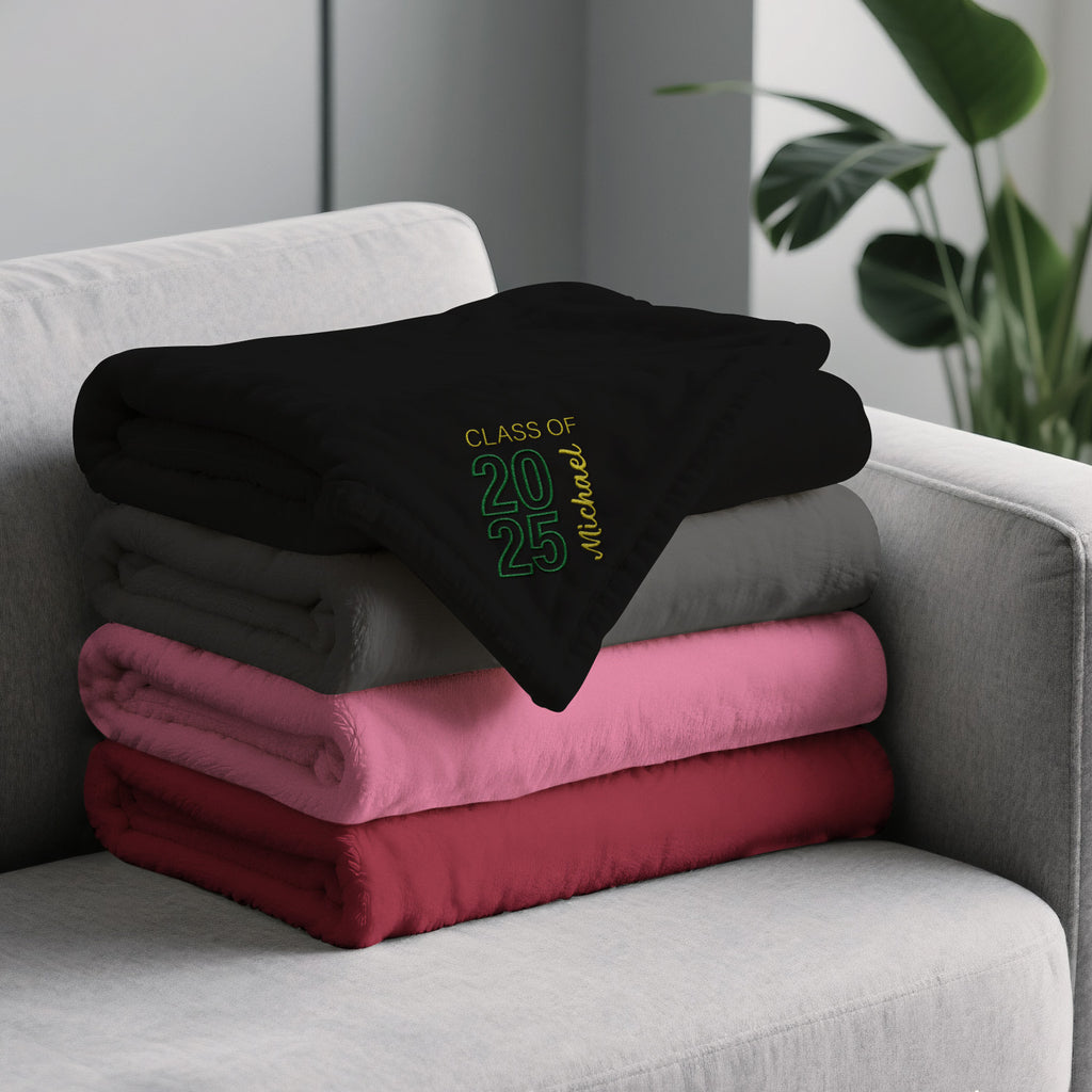 Graduating Class Of Embroidered Fleece Blanket Best Graduation Gifts for Kids