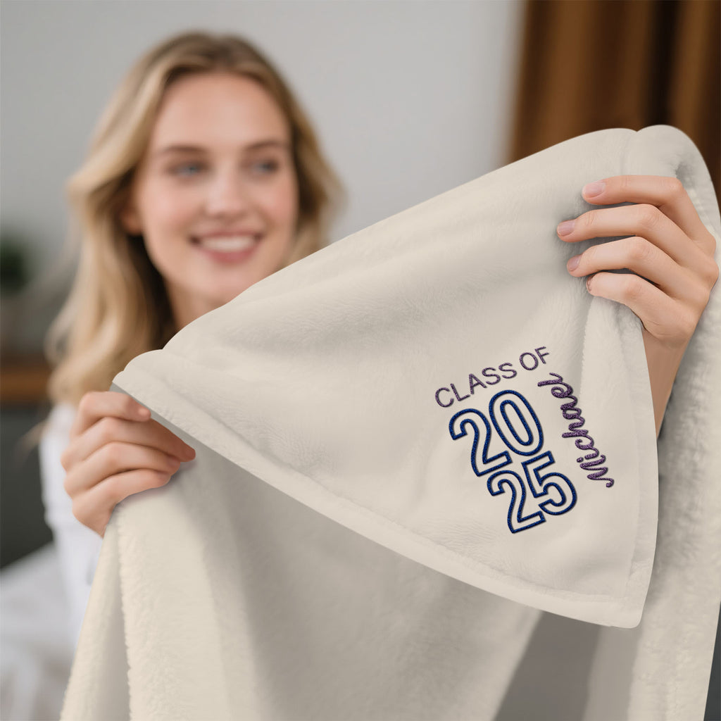 Graduating Class Of Embroidered Fleece Blanket Best Graduation Gifts for Kids