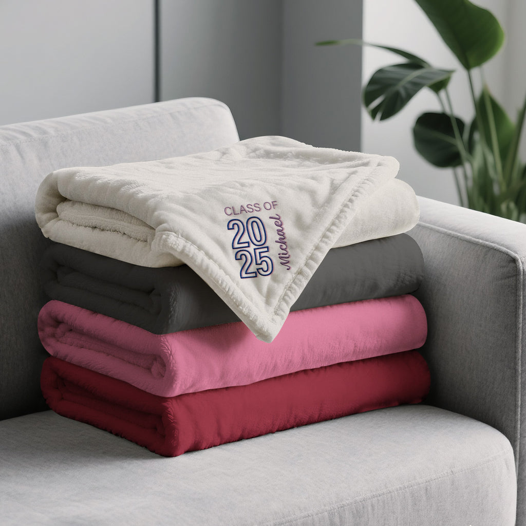 Graduating Class Of Embroidered Fleece Blanket Best Graduation Gifts for Kids
