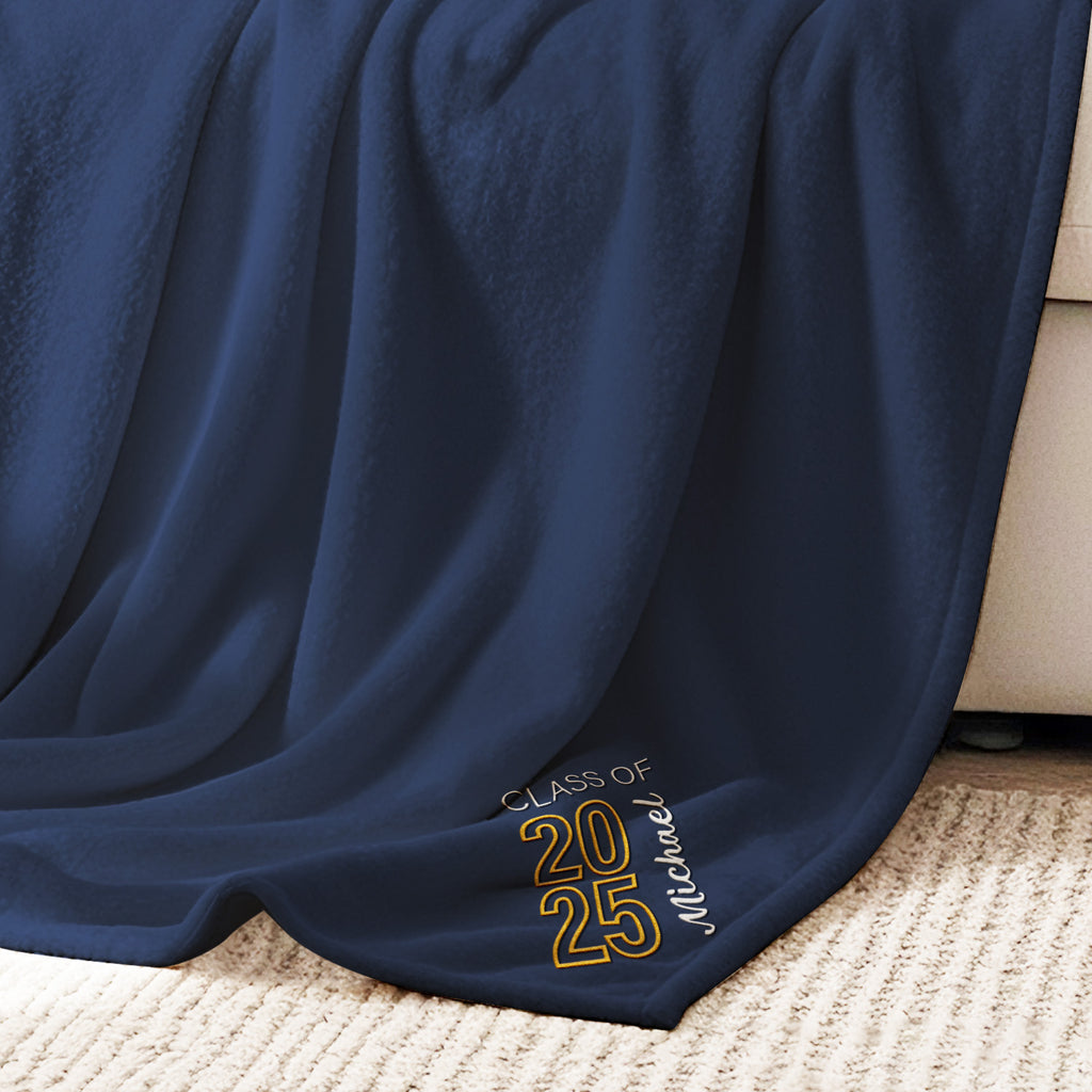 Graduating Class Of Embroidered Fleece Blanket Best Graduation Gifts for Kids