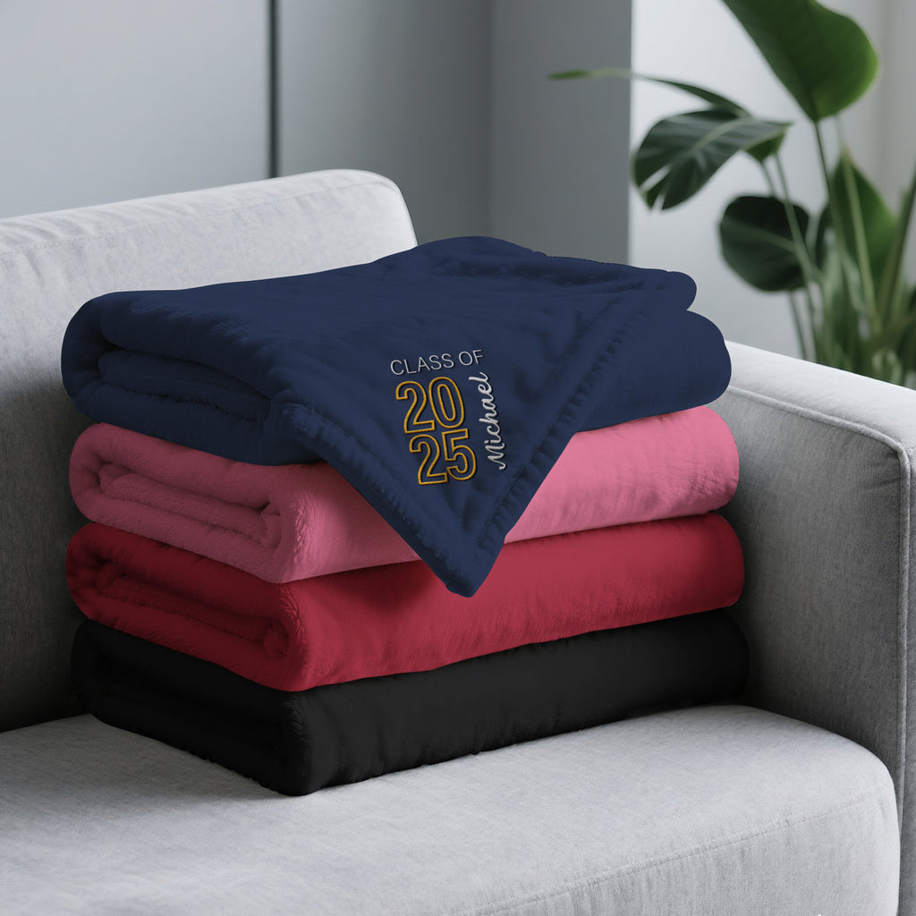 Graduating Class Of Embroidered Fleece Blanket Best Graduation Gifts for Kids