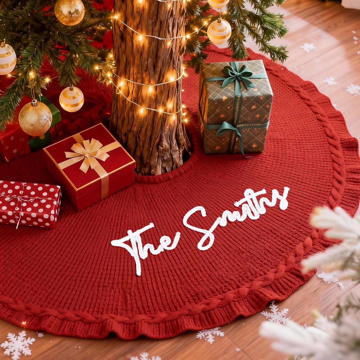 Custom Name Christmas Tree Skirt Family Christmas Tree Skirts Custom House Warming Gift Christmas Home Decor Christmas Decorations