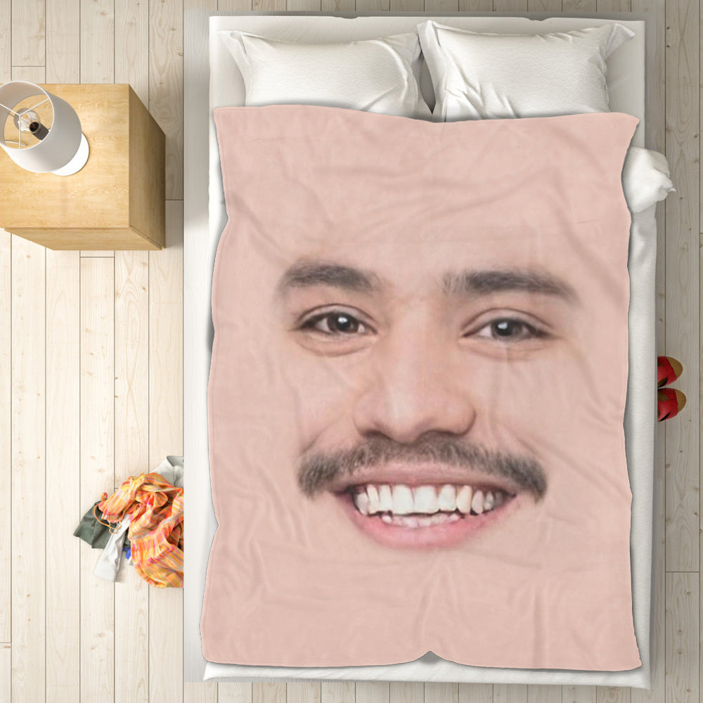 Custom Face Blanket with Photos Personalized Faces Blanket with Picture Funny Face Throw Blankets Gift for Valentine's Day