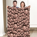 Custom Face Mash Blankets Personalized Couple Fleece Blanket