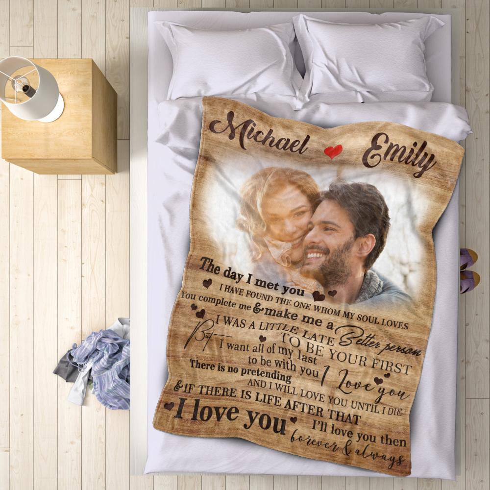 Picture Customized Couple Blanket for Lovers Memorial Gift