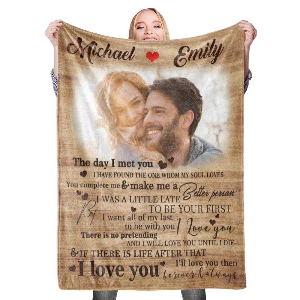 Picture Customized Couple Blanket for Lovers Memorial Gift