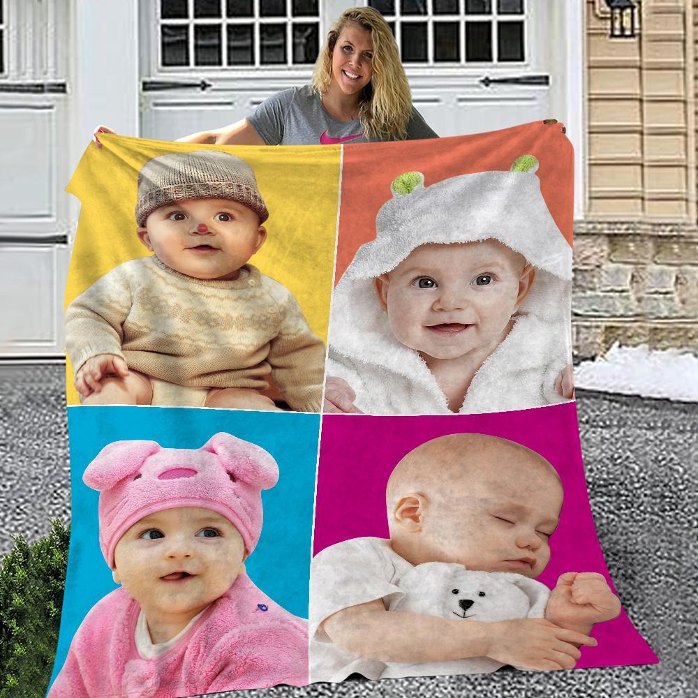 Custom Photo Blanket Custom Collage Blankets With Picture Family Memorial Picture Blanket