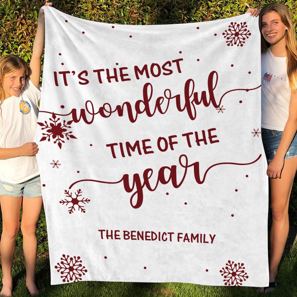 Custom Christmas Quotes Blanket the Most Wonderful Time