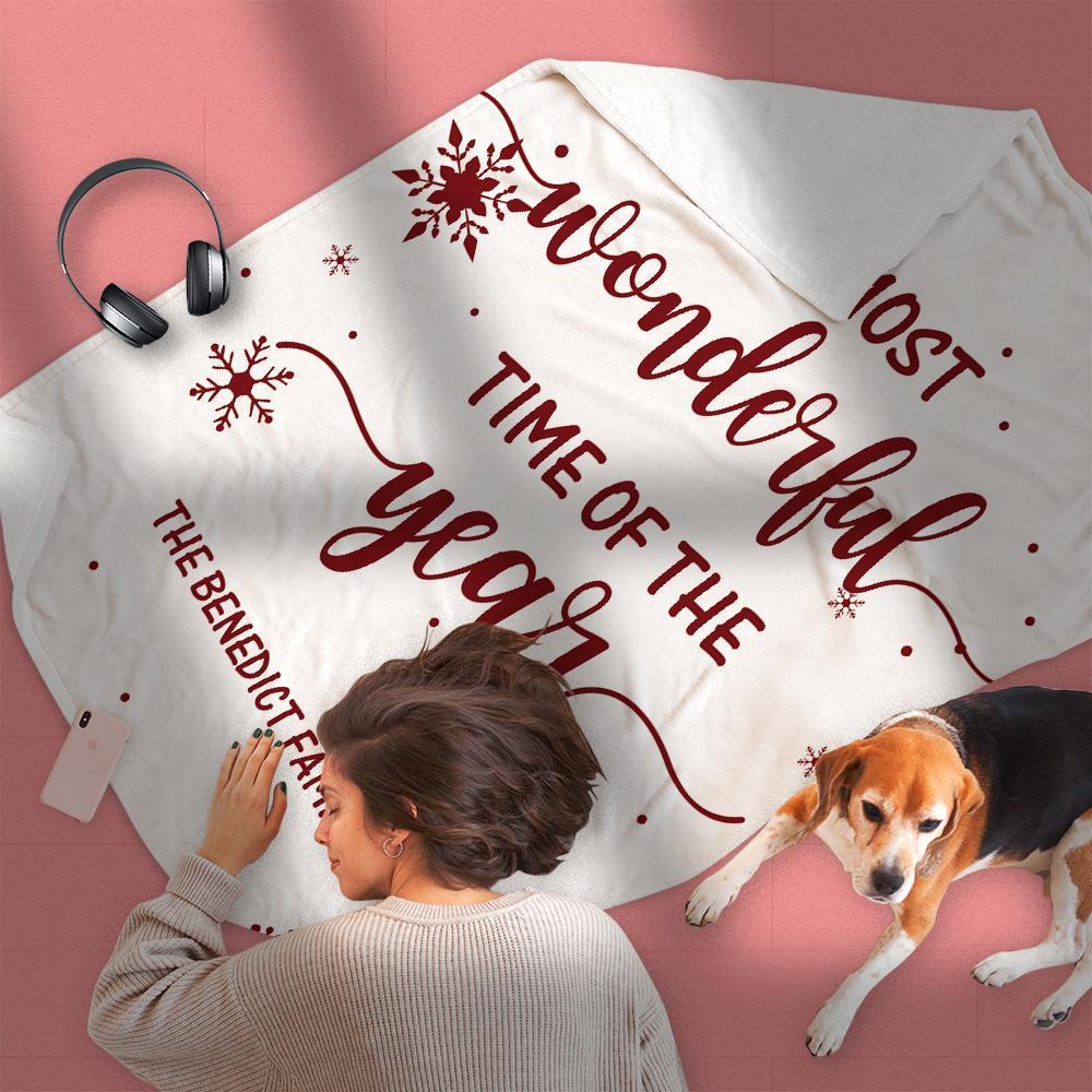 Custom Christmas Quotes Blanket the Most Wonderful Time
