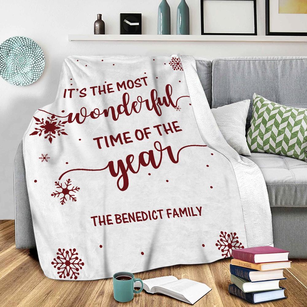 Custom Christmas Quotes Blanket the Most Wonderful Time