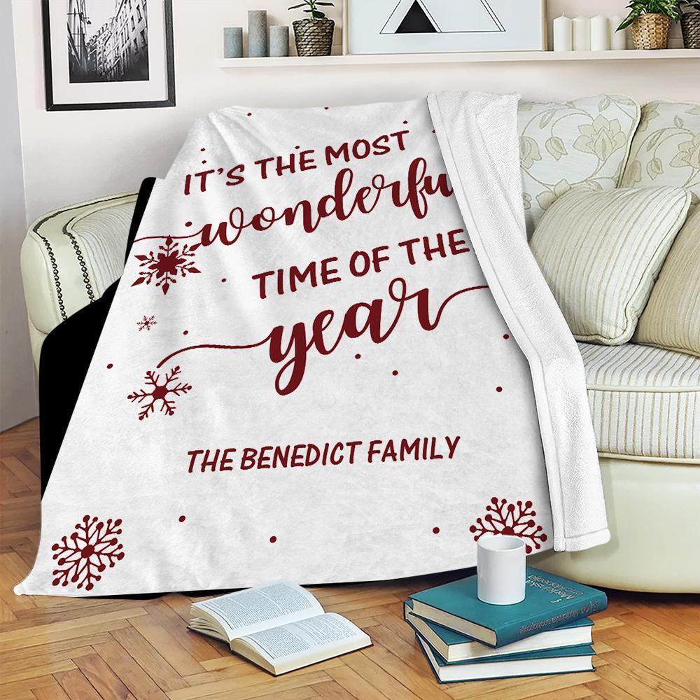 Custom Christmas Quotes Blanket the Most Wonderful Time