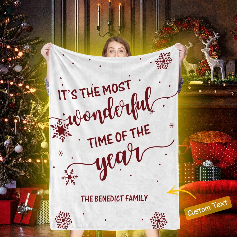 Custom Christmas Quotes Blanket the Most Wonderful Time
