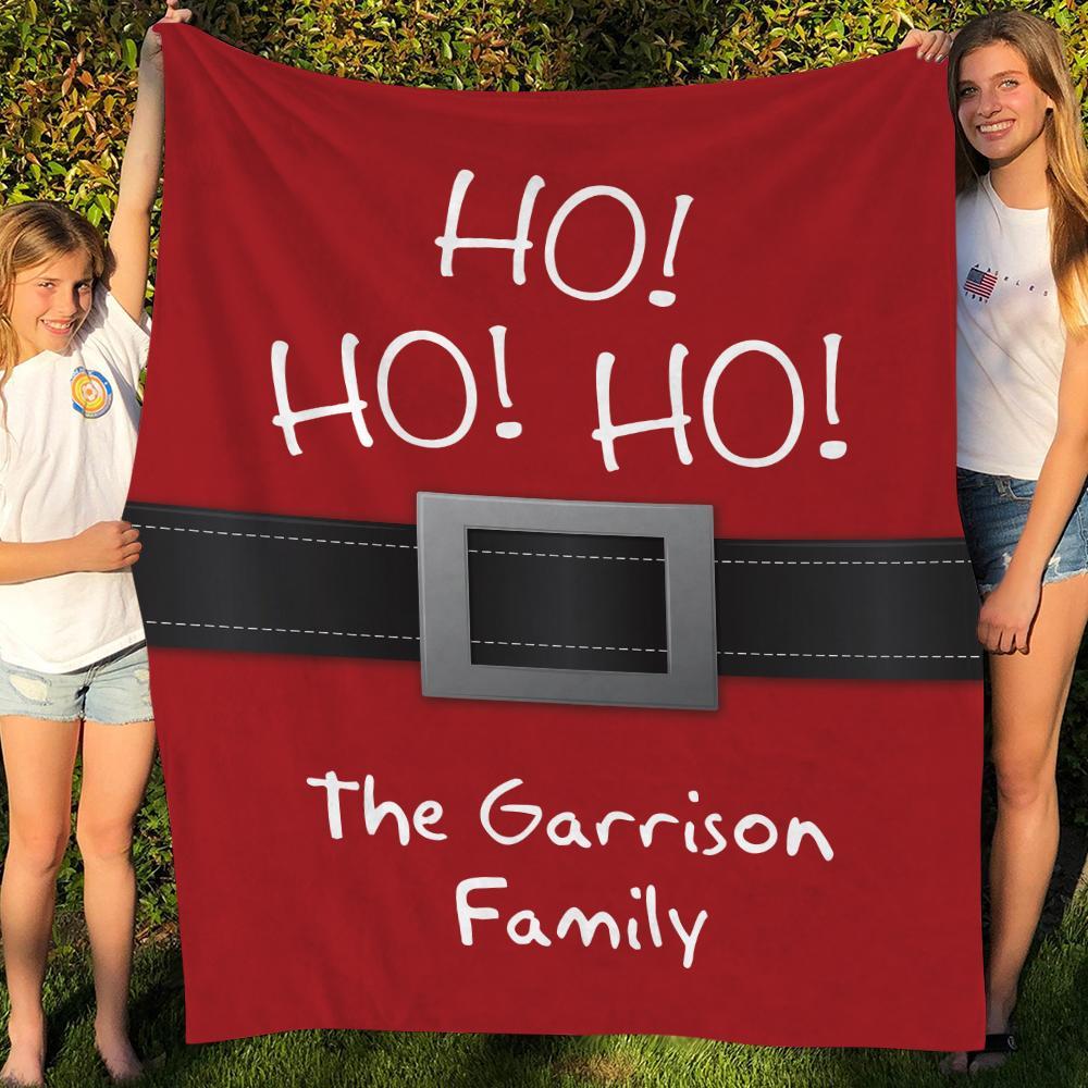 HO! HO! HO! Custom Santa Belt Blanket Christmas Gifts