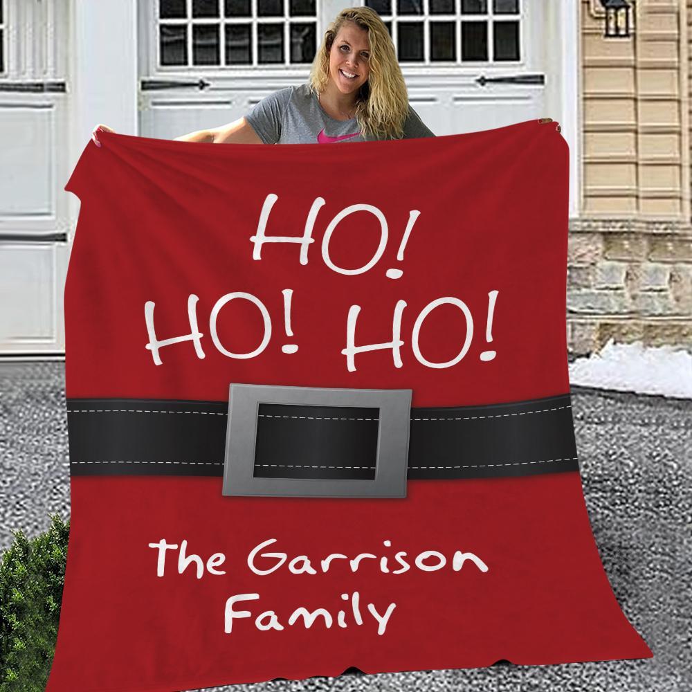 HO! HO! HO! Custom Santa Belt Blanket Christmas Gifts