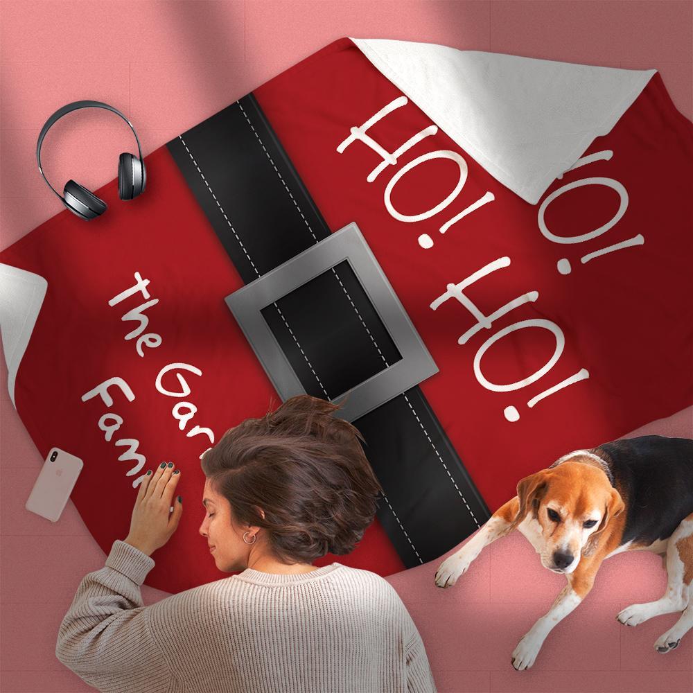 HO! HO! HO! Custom Santa Belt Blanket Christmas Gifts