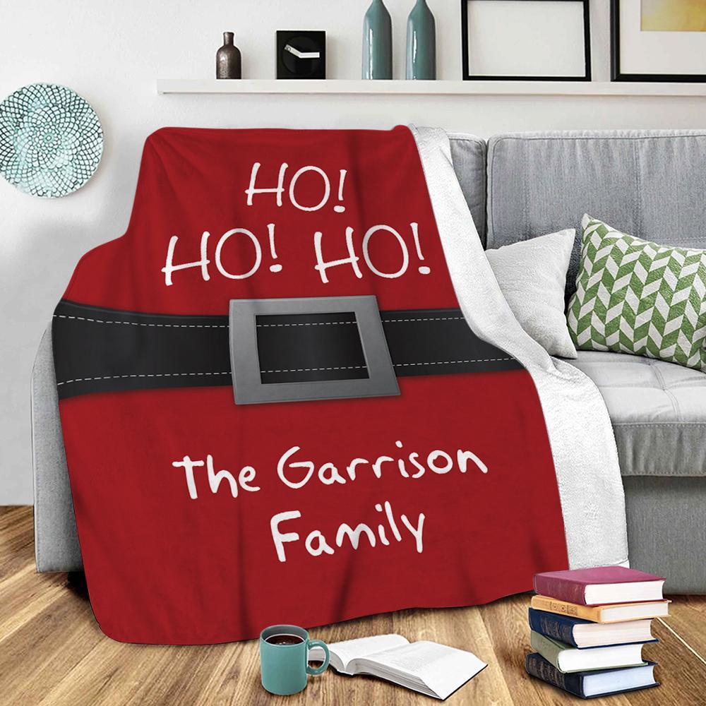 HO! HO! HO! Custom Santa Belt Blanket Christmas Gifts