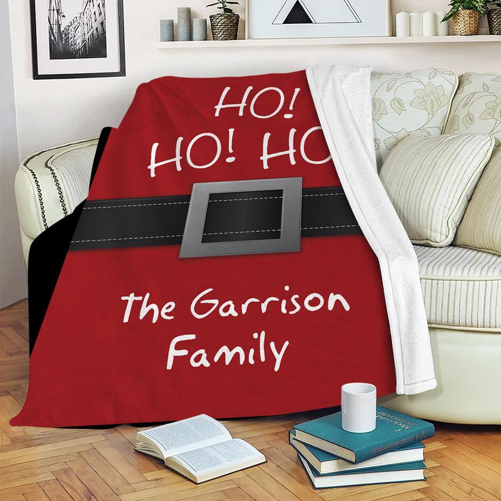 HO! HO! HO! Custom Santa Belt Blanket Christmas Gifts