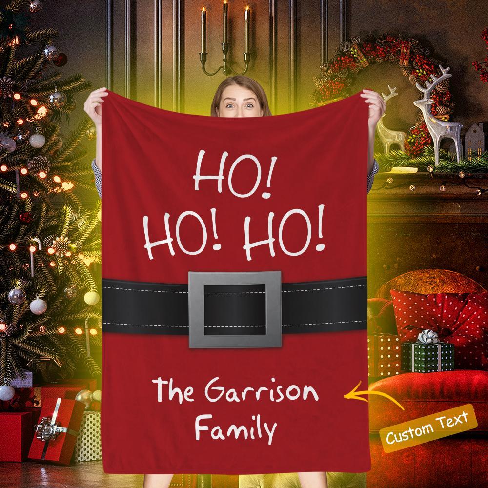 HO! HO! HO! Custom Santa Belt Blanket Christmas Gifts