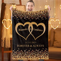 Valentine's Day Custom Two Hearts Australia Blanket For Couples, Custom Name Blanket Gift For Anniversary