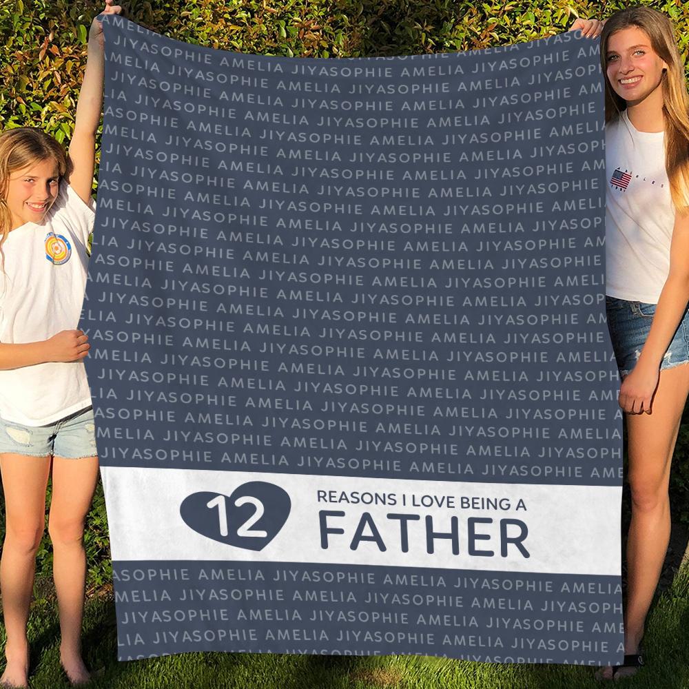 Reasons He Loves Being Grandpa Personalized Blanket Father's Day Gift