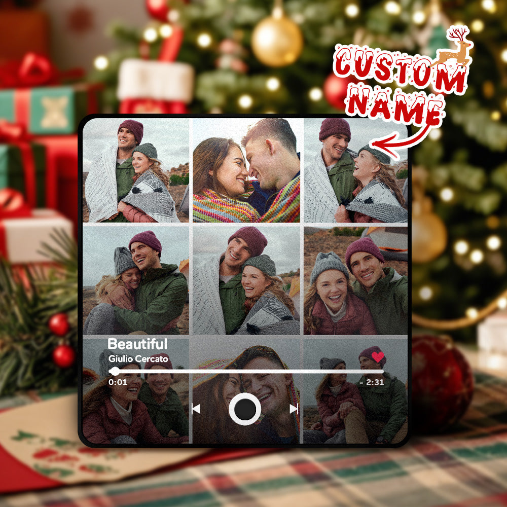Customized Multiple Photo Music Fridge Magnet Can Play Songs and Adjust Volume Personalised Photo Fridge Magnet Christmas Gifts