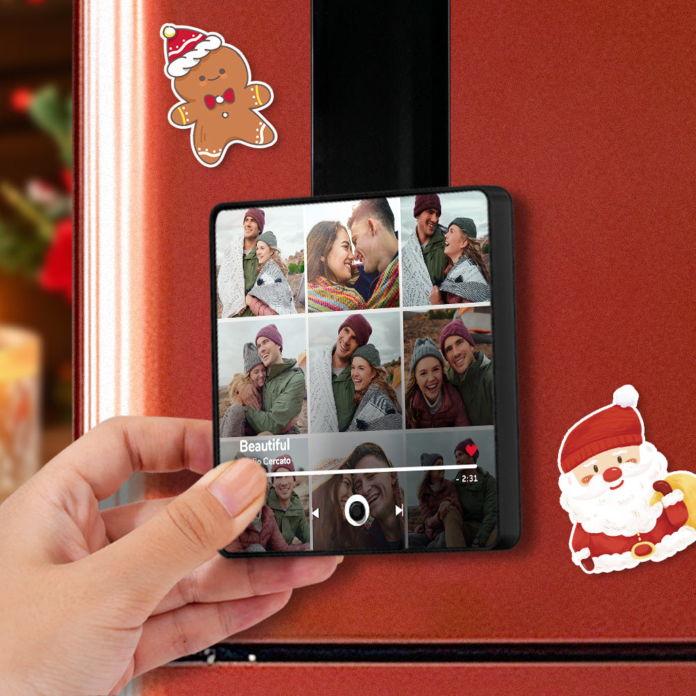 Customized Multiple Photo Music Fridge Magnet Can Play Songs and Adjust Volume Personalised Photo Fridge Magnet Christmas Gifts